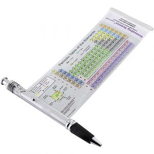 periodic table pen with metal clip and rubber grip